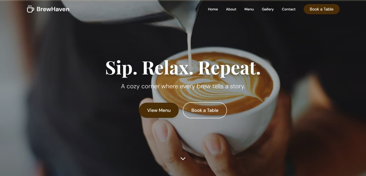 Modern Minimal Cafe Website